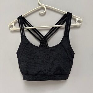 Black Strappy Women's Sports Bra